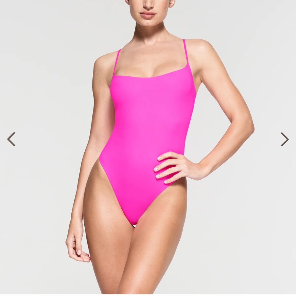 Skims Neon Pink Fits Everybody Body Suit.